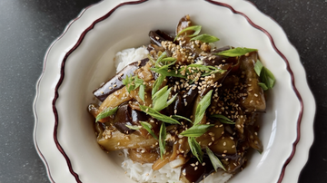 Chinese eggplant with garlic